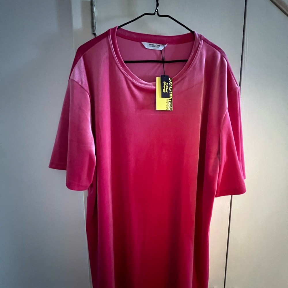 Smash + Tess x Birds Papaya Pink Velvet T-Shirt